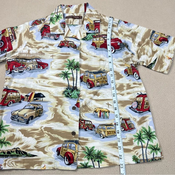 Margaritaville Hawaiian Shirt Womens Small Button Up Car Surfing Graphic USA - Picture 2 of 8